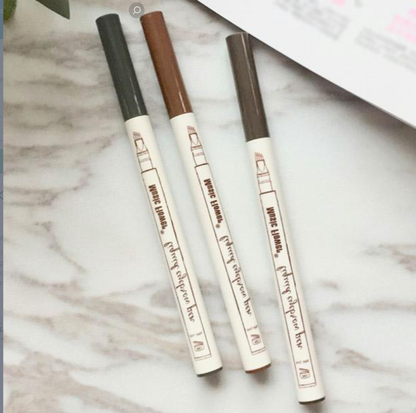 Smudge-Proof Brow Pencil for Natural Eyebrows – Waterproof Microblading Pen with 4 Fine Tips