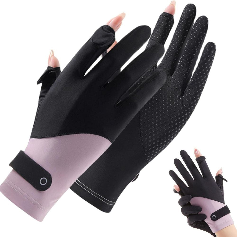 Breathable Ice Silk Driving Gloves for Women - UV Sun Protection, Touchscreen, Anti-Slip