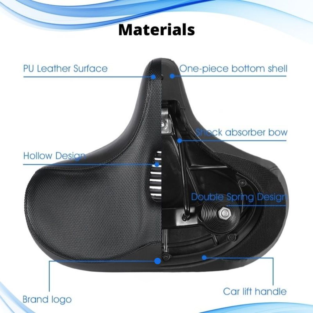 Extra Comfort Bike Seat with Dual Suspension and Cooling Design