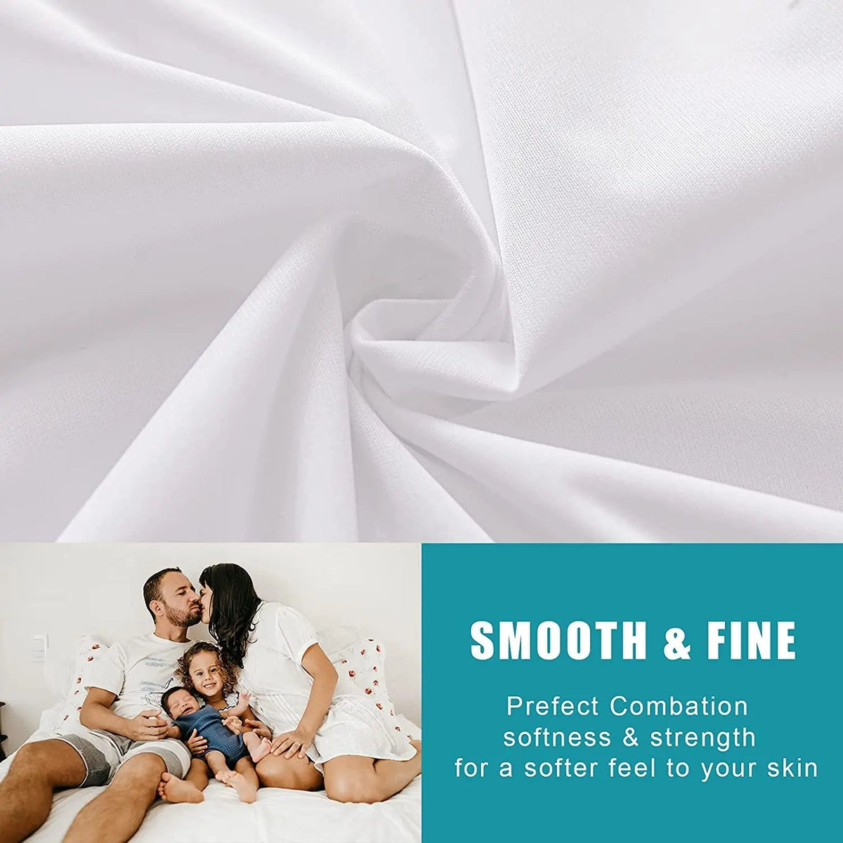 Standard Pillow Protector with Waterproof Zipper, 19.6 x 27.5 Inches, Washable