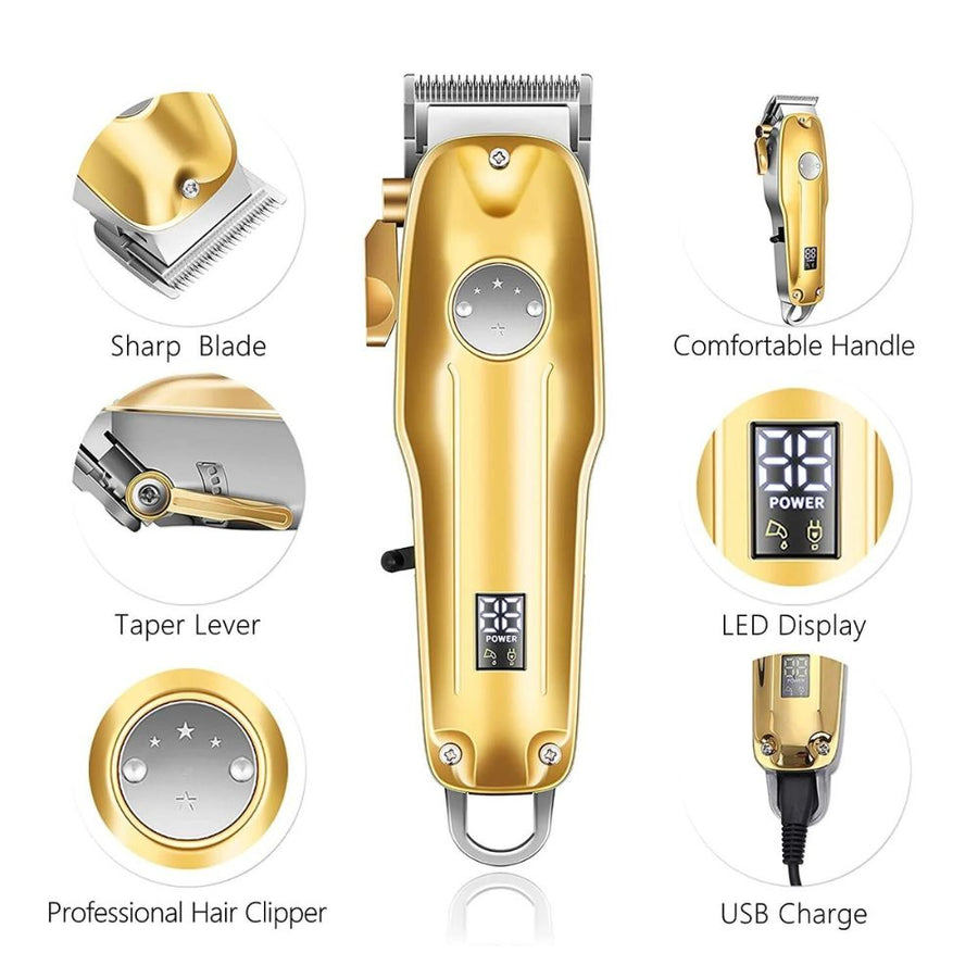 Cordless Precision Hair Cutting Kit for Men - Gold Finish