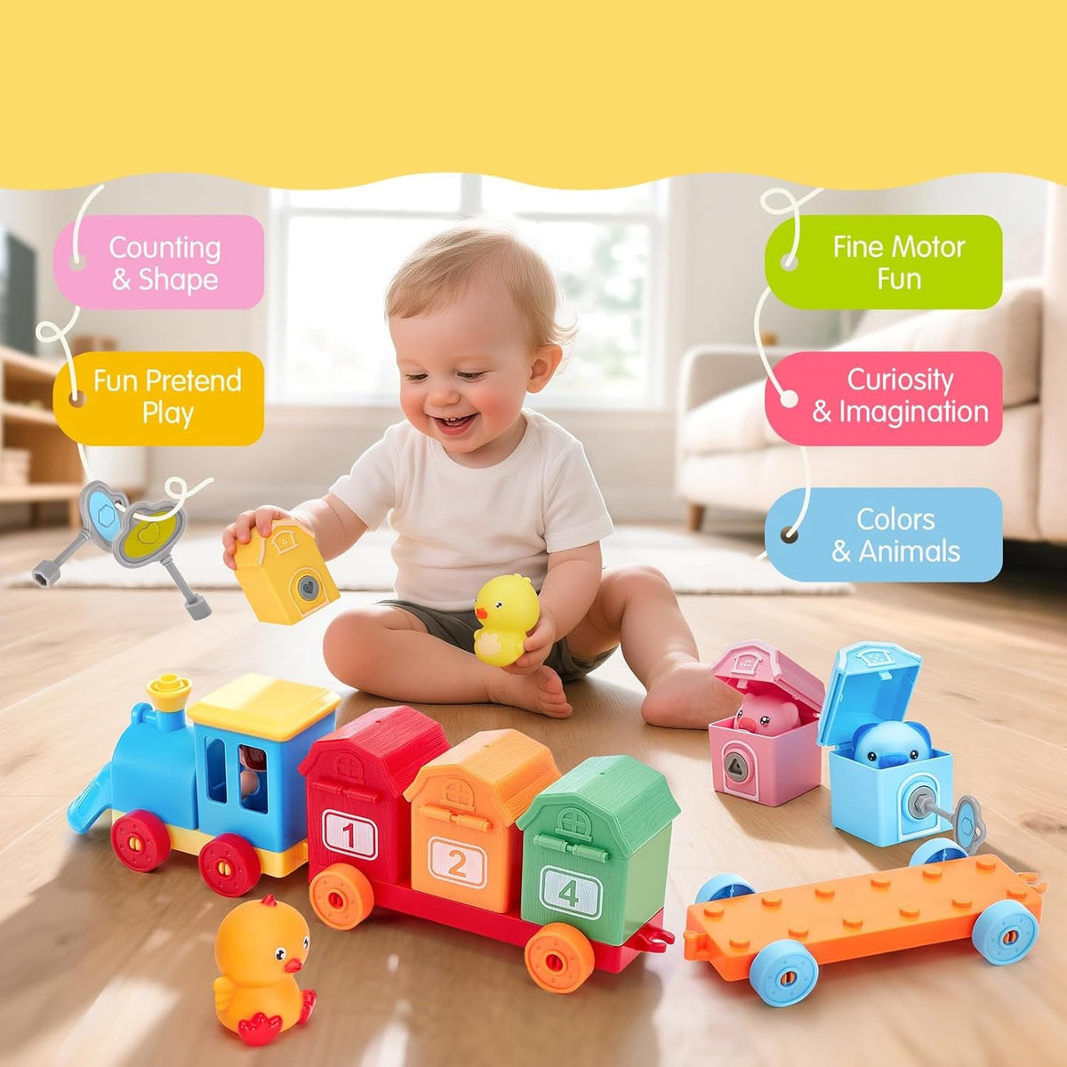 Colorful Animal Train Set for Learning and Fun