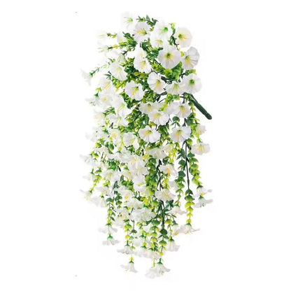 Artificial Morning Glory Vine Garland - 75cm UV Resistant Hanging Decor for Weddings, Patios, Balconies, and Fences