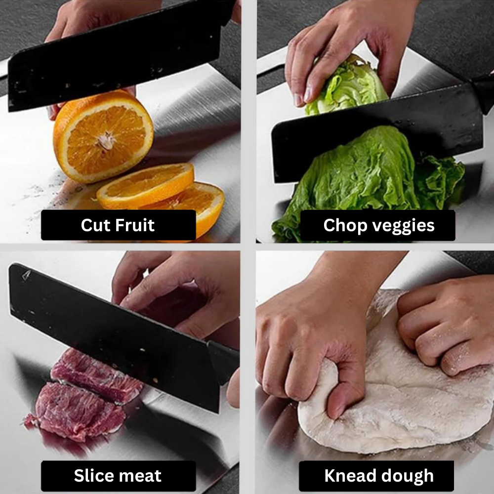 Antibacterial Titanium Kitchen Board with Safety Edges
