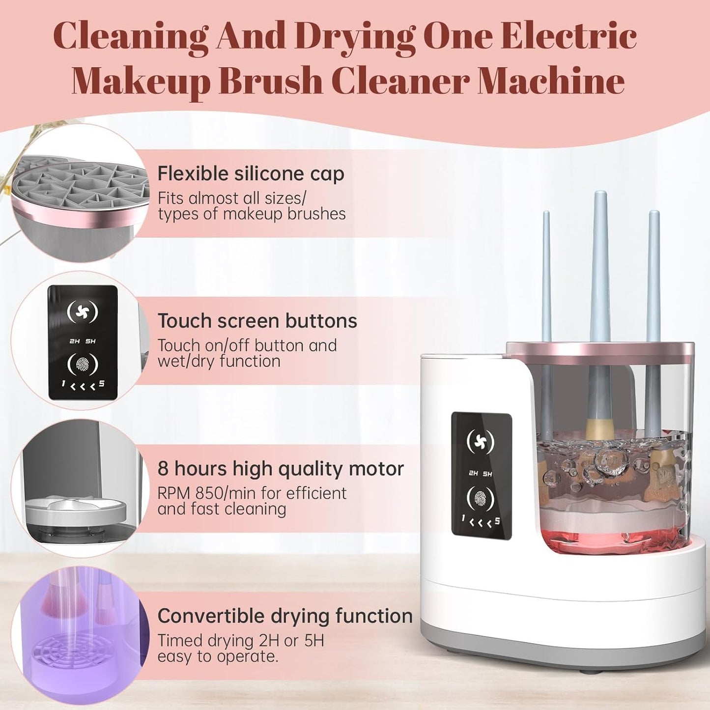 Effortless Brush Cleaning Device with Rapid Spin Technology