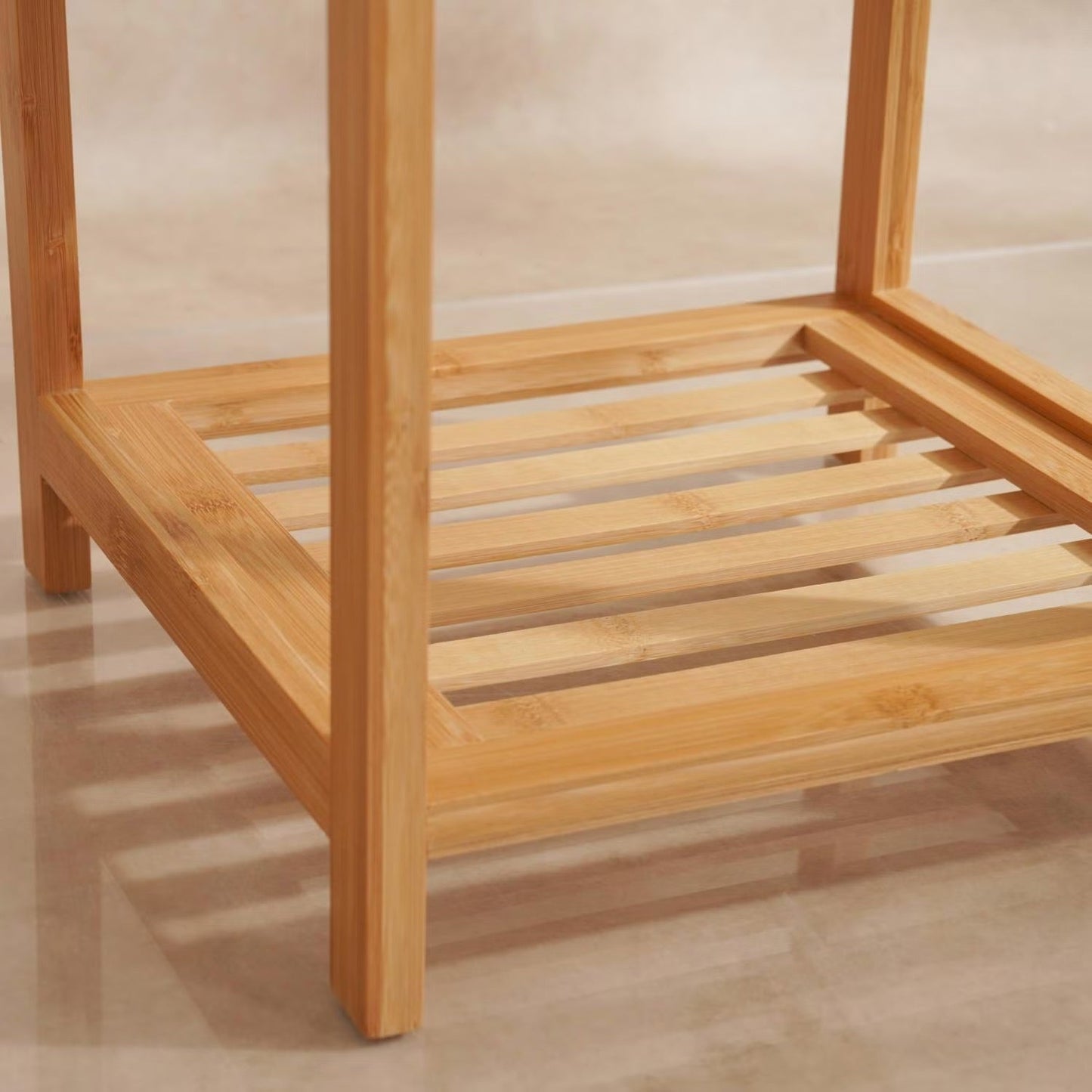 Elegant Bamboo Bathroom Storage Rack with Three Shelves