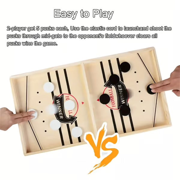 Engaging Two-Player Wooden Target Puck Game with 10 Pucks