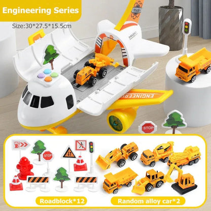 Sky Adventure Playset with Friction-Driven Aircraft and Sound Effects, 20 Pieces