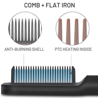 Quick Style Heated Comb with Ionic Frizz Control & Travel Case
