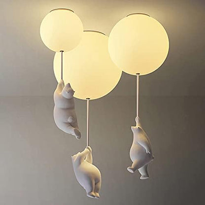 Cheerful Bear Balloon Ceiling Fixture for Children's Spaces