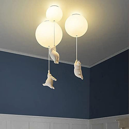 Cheerful Bear Balloon Ceiling Fixture for Children's Spaces
