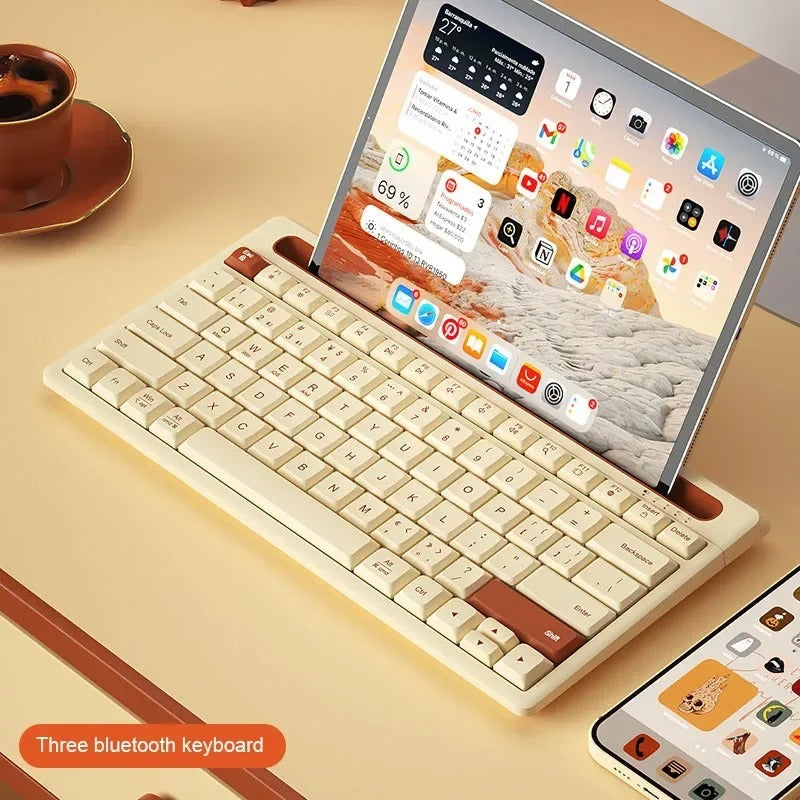 Slim Wireless Bluetooth Keyboard with Stand - 79 Keys for Tablet, Phone, Laptop
