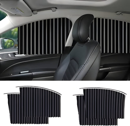 Easy-Install Car Window Shades with UV Defense and Sliding Mechanism