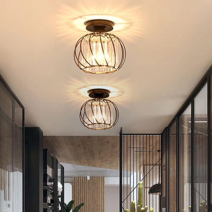 Contemporary Semi-Flush Mount Ceiling Fixture for Living Room, Bedroom, Kitchen