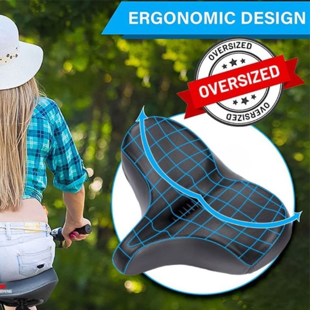 Extra Comfort Bike Seat with Dual Suspension and Cooling Design