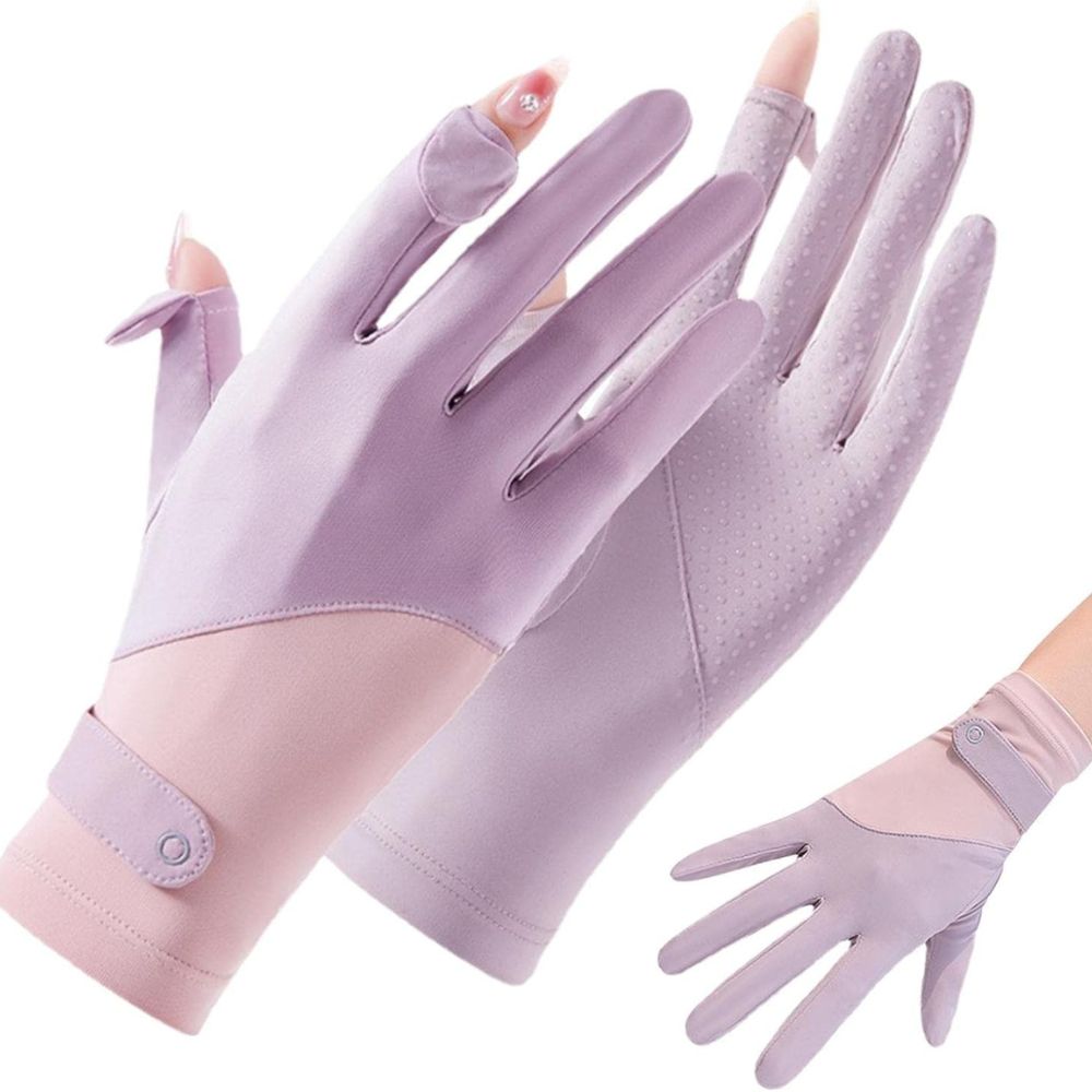 Breathable Ice Silk Driving Gloves for Women - UV Sun Protection, Touchscreen, Anti-Slip