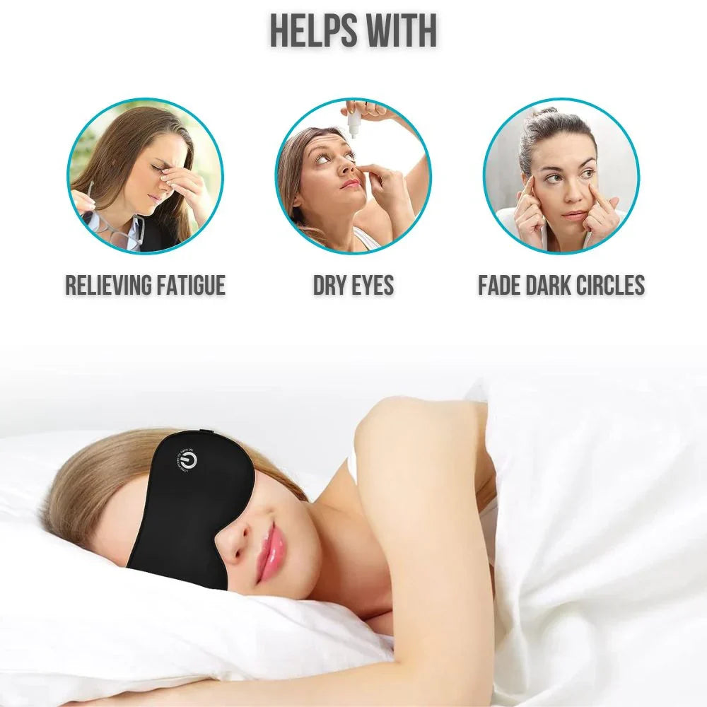 Rechargeable Heated Eye Mask with Vibration and Silk Cover