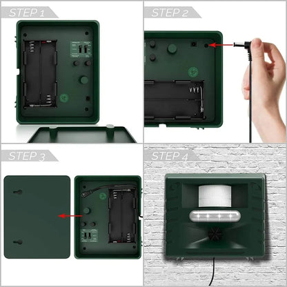 Outdoor Ultrasonic Bird Deterrent with Flashing Lights – 15 to 20kHz for Woodpeckers
