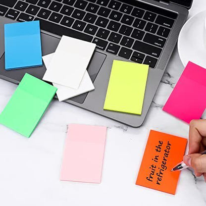 Transparent Reminder Notes, 3x2 Inches, 400 Sheets, 7 Colors