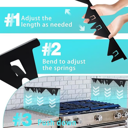 Adjustable Stove Gap Shield with Silicone Ends for Custom Fit