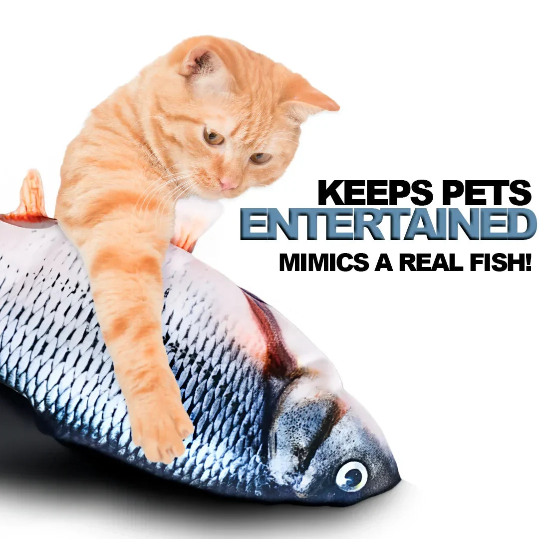 Interactive Motion Sensor Fish Toy for Cats and Dogs - USB Rechargeable Kicker for Indoor/Outdoor Fun