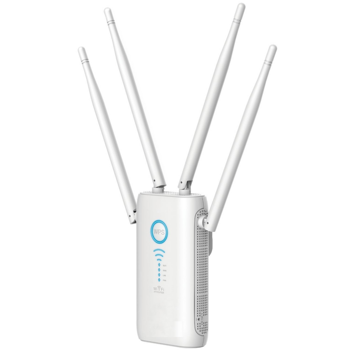 Internet Signal Booster and Repeater with 4 Antennas, 1200Mbps Plug-In WiFi Range Extender for Home and Office