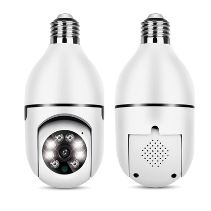 HD WiFi Security Camera Light Bulb with 355° Pan, Night Vision & Audio