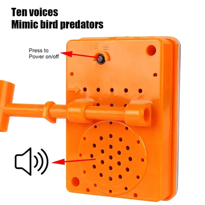 Bird Deterrent with Solar Power, Rotating Mirrors, and Sound Alerts on Telescopic Pole
