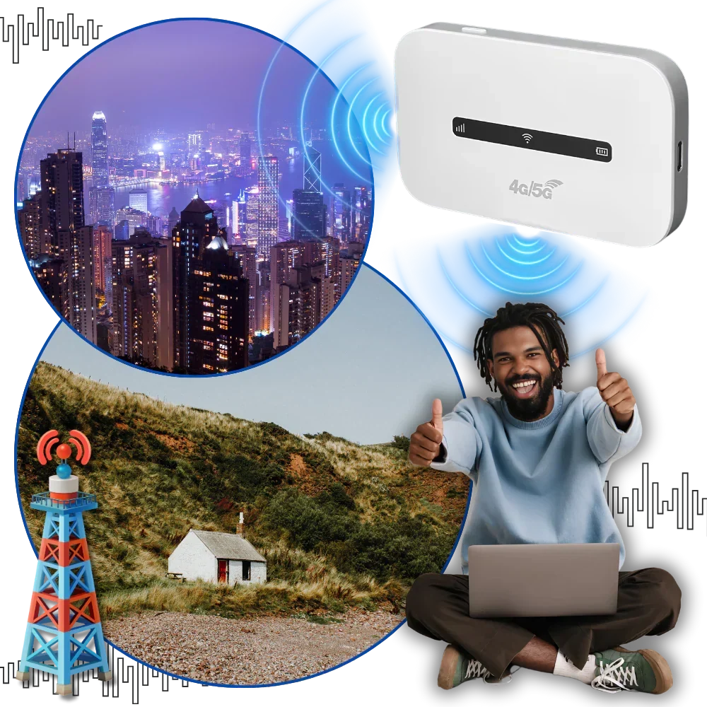 Travel-Ready WiFi Hub with 8-Hour Battery Life and Global Connectivity