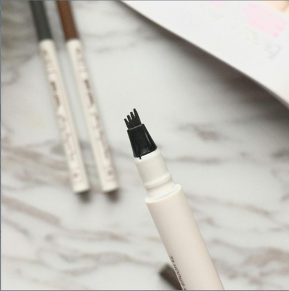 Smudge-Proof Brow Pencil for Natural Eyebrows – Waterproof Microblading Pen with 4 Fine Tips