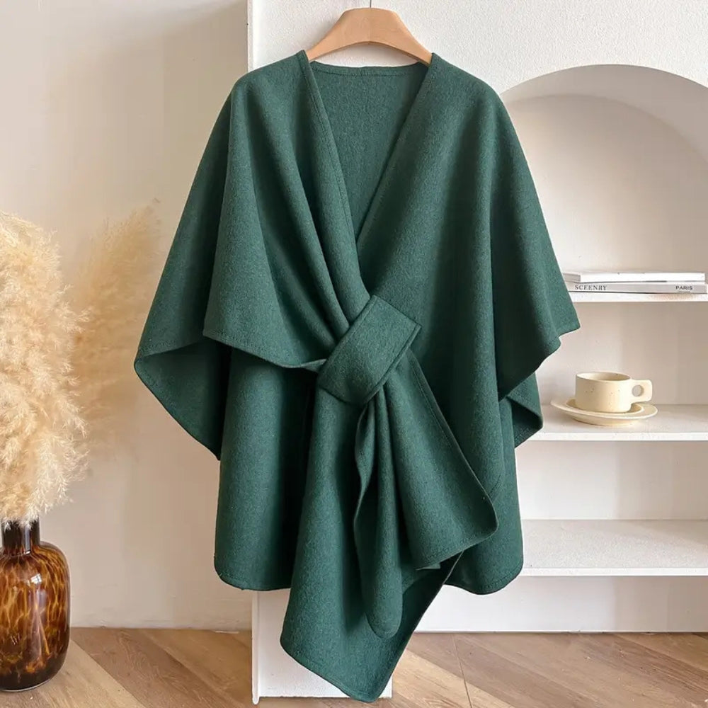Cozy Knit Shawl Poncho Jacket