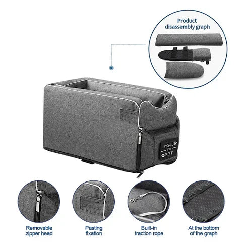Secure Pet Travel Seat for Small Dogs and Cats