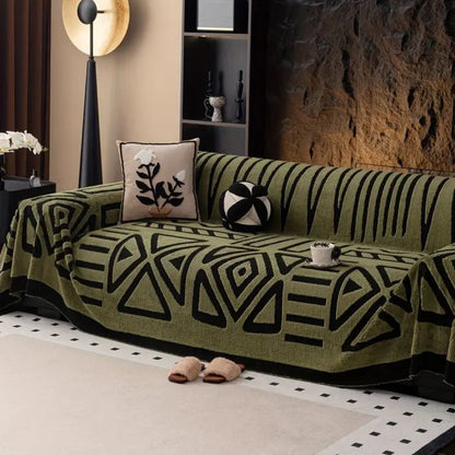 Sofa Slipcover featuring Maze Design in Knit Fabric