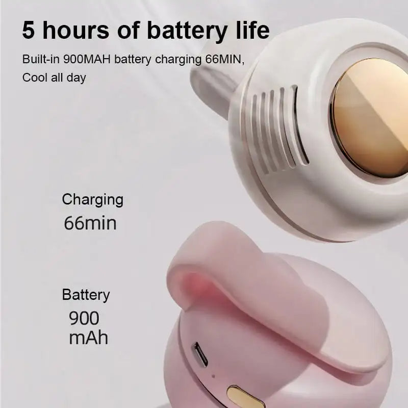 Portable Bladeless Fan with Neck Strap and 23-Hour Battery Life