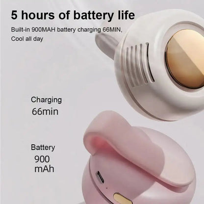 Portable Bladeless Fan with Neck Strap and 23-Hour Battery Life