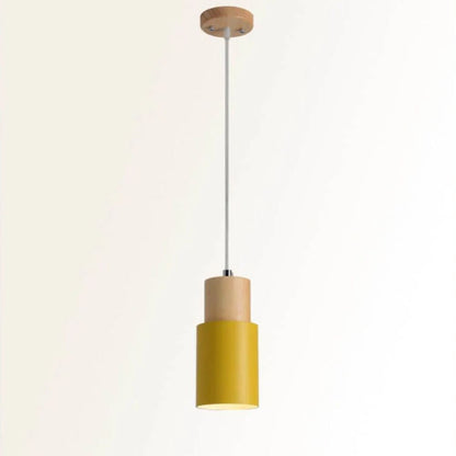 Stylish Wood and Metal Hanging Light Fixture