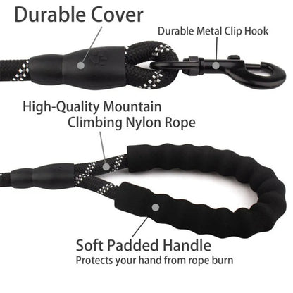 Reflective Dog Leash with Soft Grip & Enhanced Durability