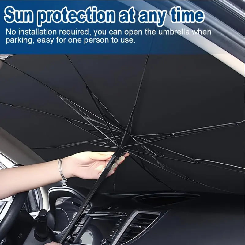 Reflective Car Sunshade 55x31in with Compact Storage Design