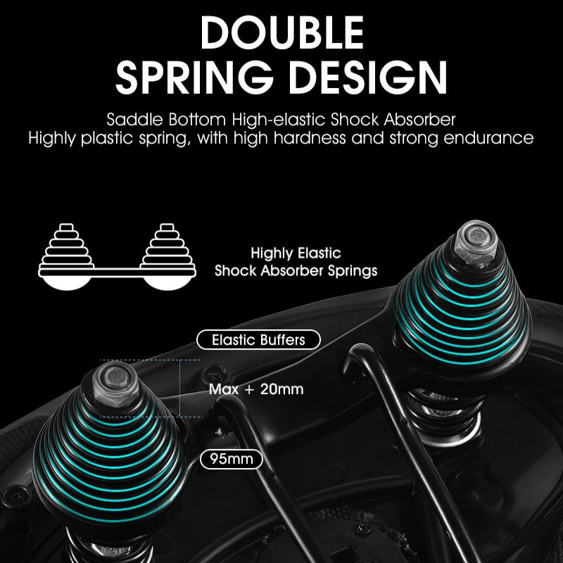 Extra Comfort Bike Seat with Dual Suspension and Cooling Design