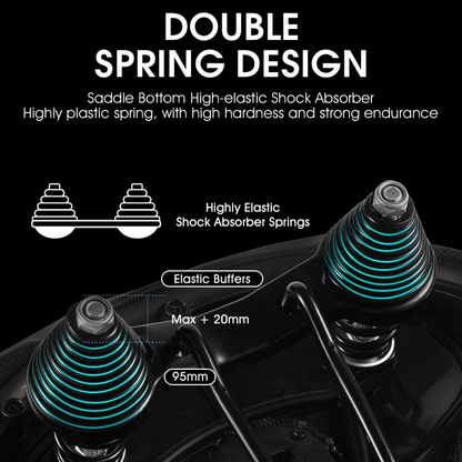 Extra Comfort Bike Seat with Dual Suspension and Cooling Design