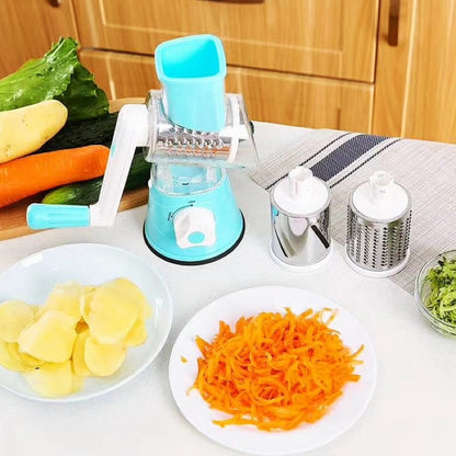 Effortless Vegetable Shredder with 3 Blades and Secure Base