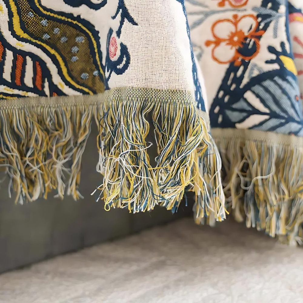 Bohemian Style Throw Blanket with Rustic Design