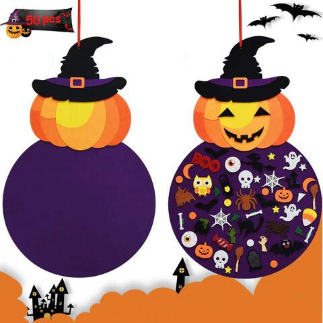 Interactive Halloween Felt Display Board with 50+ Fun Pieces