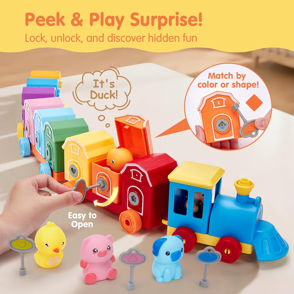 Colorful Animal Train Set for Learning and Fun
