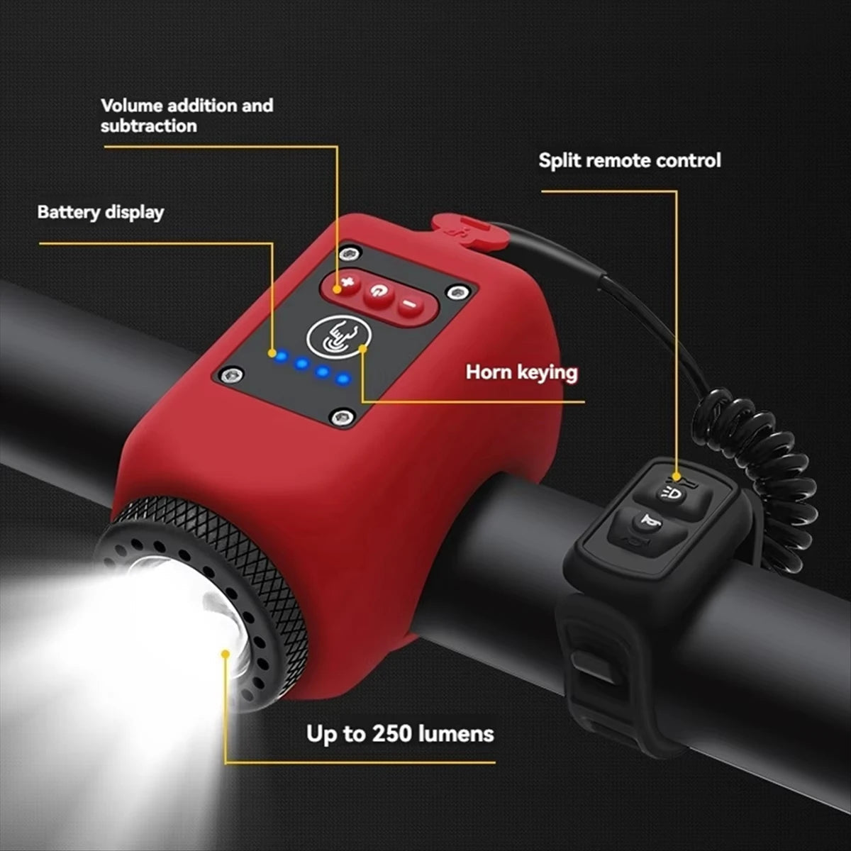 Premium Bicycle Safety Horn and LED Light Combo