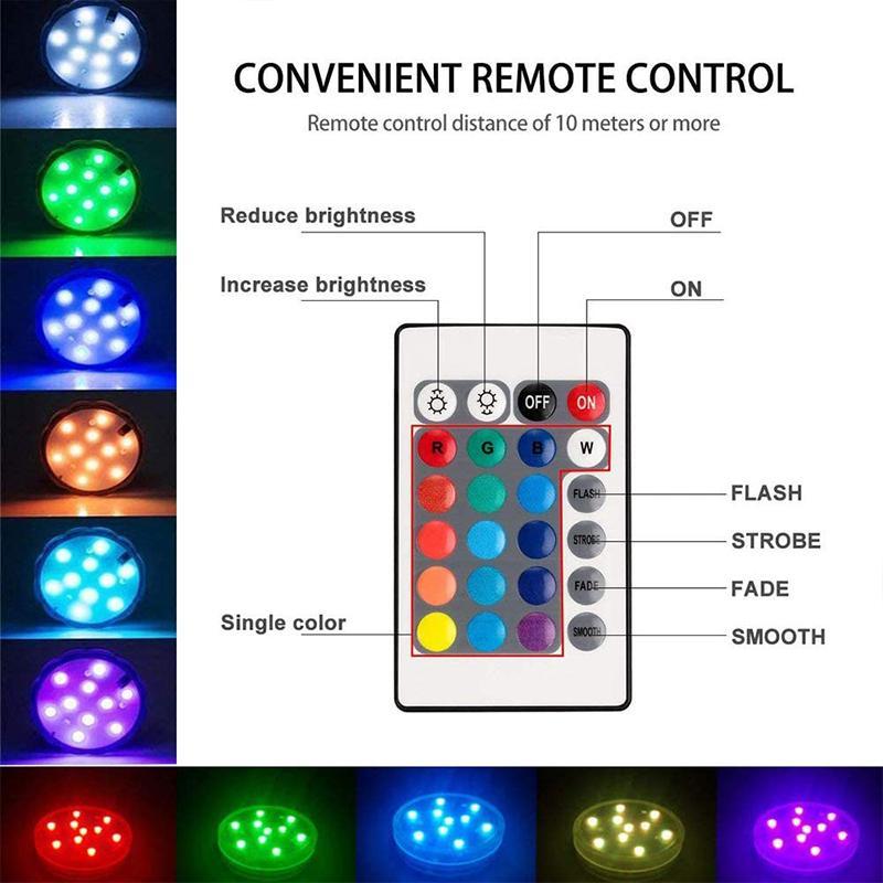 Vibrant LED Underwater Pool Light with Remote Control and Color Modes
