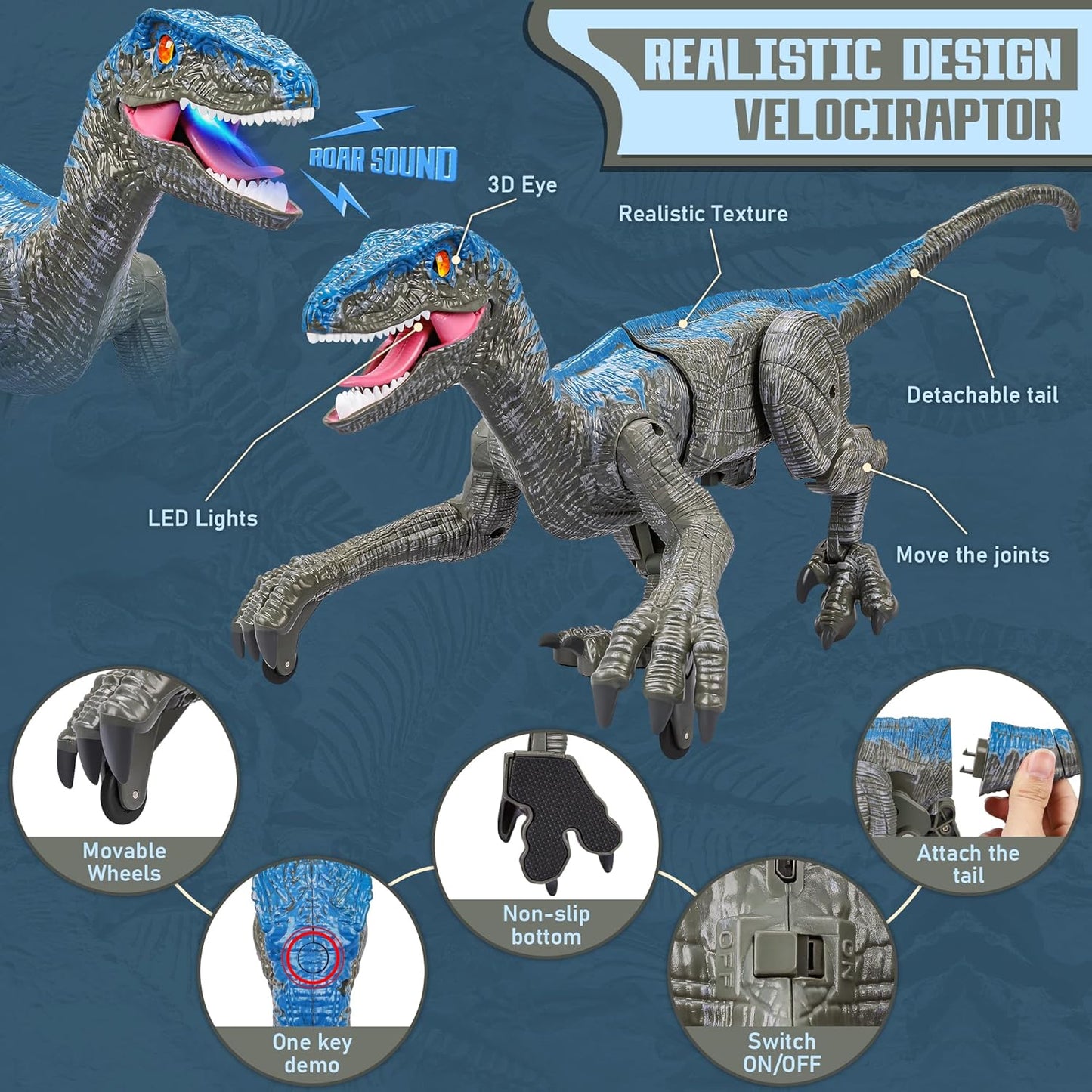 Remote-Controlled Dino Adventure Toy with Sounds & Lights