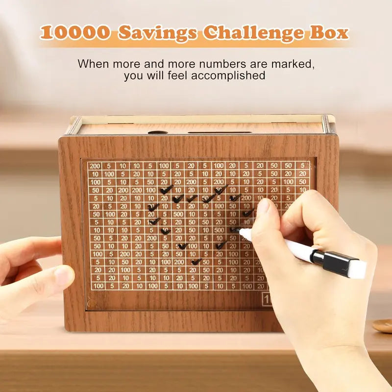 Smart Savings Organizer with Clear Acrylic Display and 9 Goals
