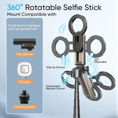 Versatile Selfie Stick with Wireless Remote and Tripod Stand