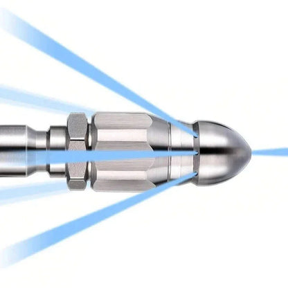 Pointed Tip Drain Cleaning Nozzle with Rotating Jet for Pressure Washers